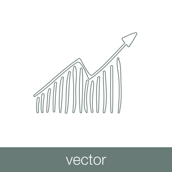 Растущий значок графа. Инфографика. Значок диаграммы. Символ растущего графа — стоковый вектор