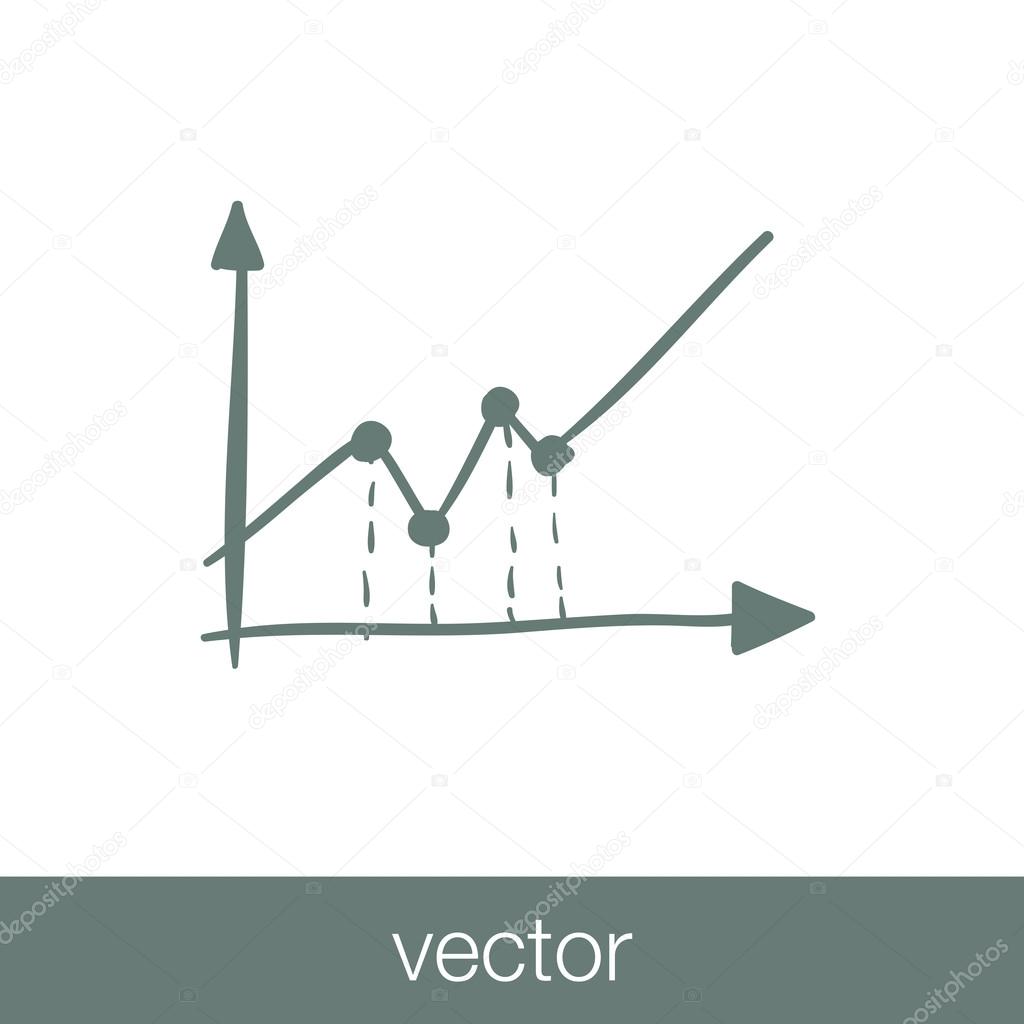 Marked Line Chart Icon - Chart Icon - Info Graphic Chart Icon