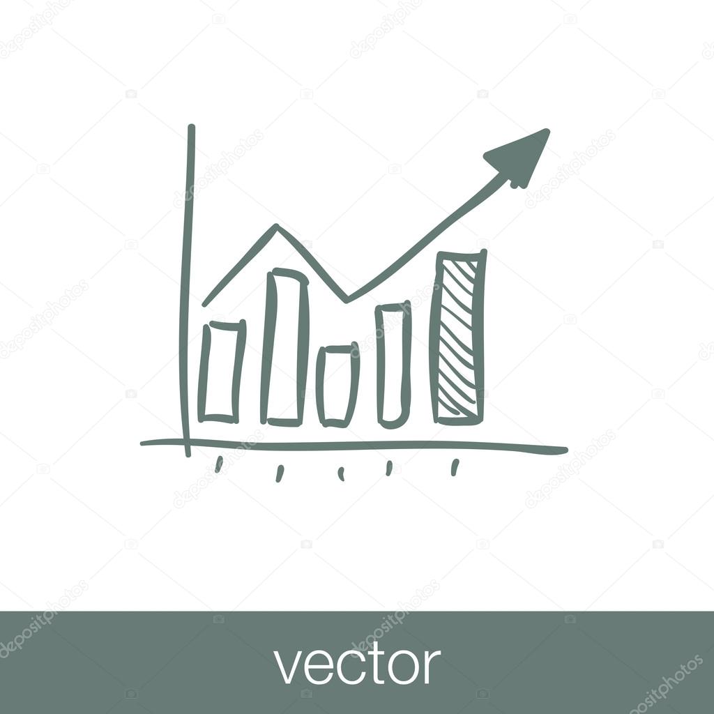 growing graph icon. Infographic. Chart icon. Growing graph simbo