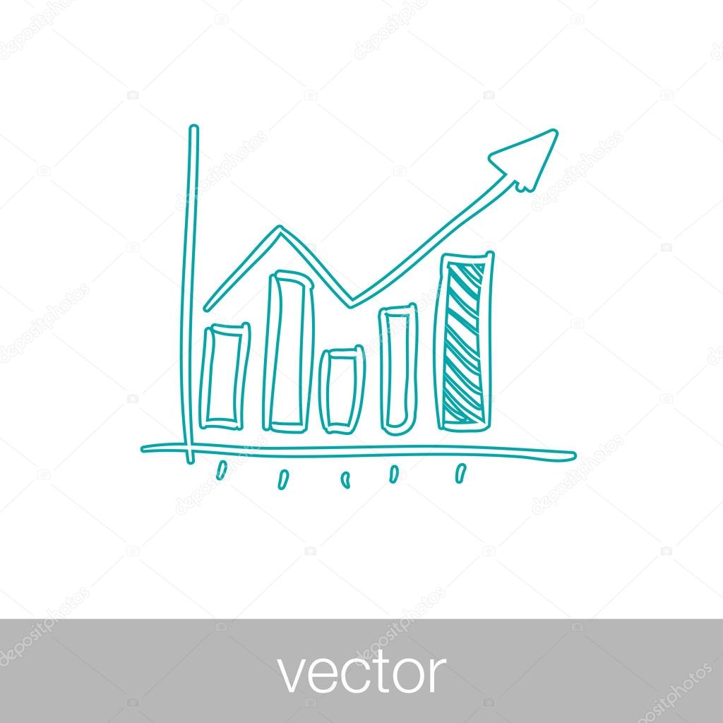 growing graph icon. Infographic. Chart icon. Growing graph simbo