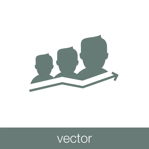 Trabajo en equipo Resultados de crecimiento Icono — Vector de stock