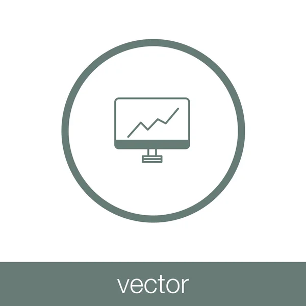 Ícone de monitoramento. Gráfico de Crescimento Ícone —  Vetores de Stock