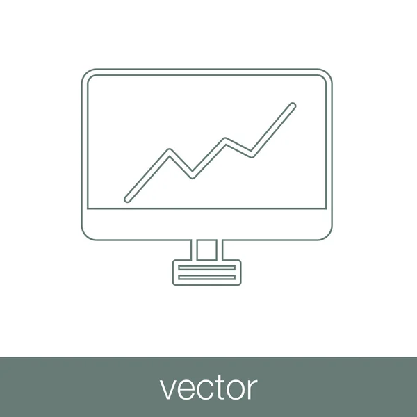 Icono de monitoreo. Icono del gráfico de crecimiento — Vector de stock