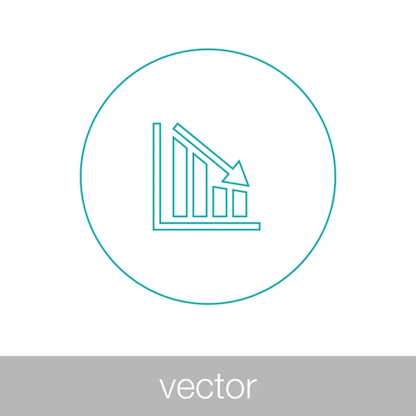 Ábra ikon - csökken a diagram a csökkenő — Stock Vector