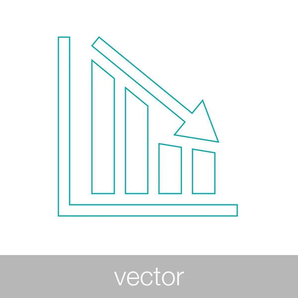 Ícone gráfico em declínio - ícone gráfico em declínio —  Vetores de Stock