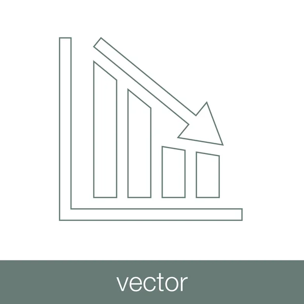 Icône de graphique en déclin icône de graphique en déclin — Image vectorielle