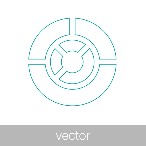 Icona web diagramma circolare - icona web grafico a torta — Vettoriale Stock