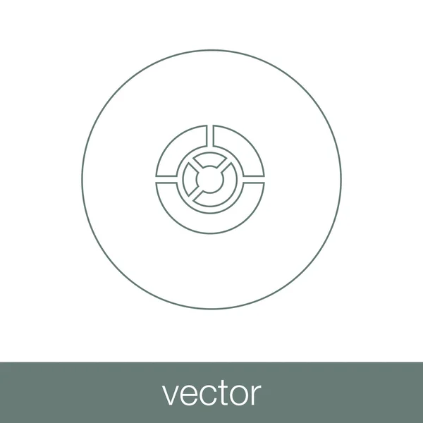 Icône web diagramme circulaire - icône web graphique à secteurs — Image vectorielle