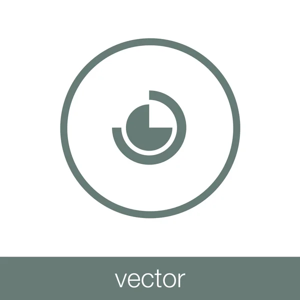 Icono web diagrama circular - icono web gráfico circular — Vector de stock