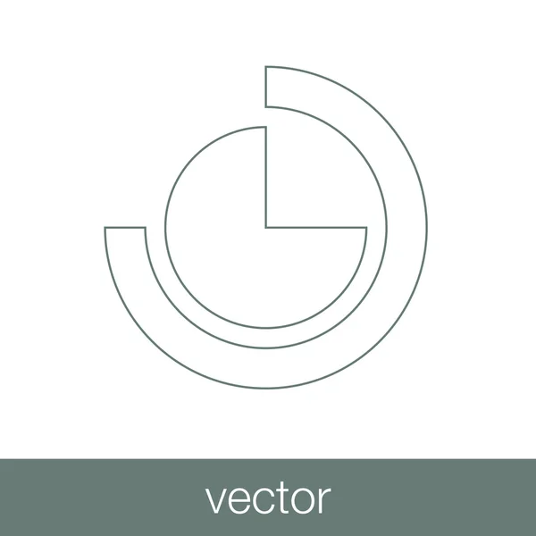 Cyklický diagram webu ikona - ikona webové výsečový graf — Stockový vektor