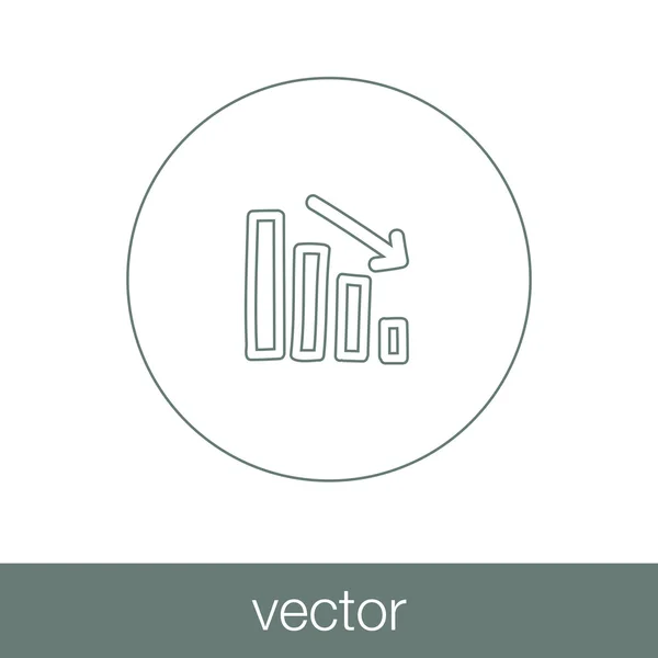 Icona del grafico in declino - icona del grafico in declino — Vettoriale Stock