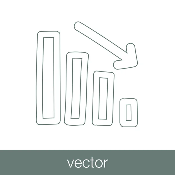 Ícone gráfico em declínio - ícone gráfico em declínio — Vetor de Stock