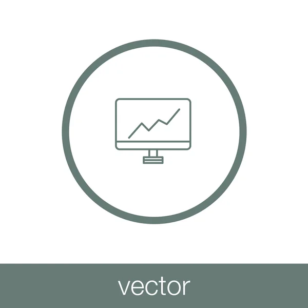 Icono de monitoreo. Icono del gráfico de crecimiento — Vector de stock