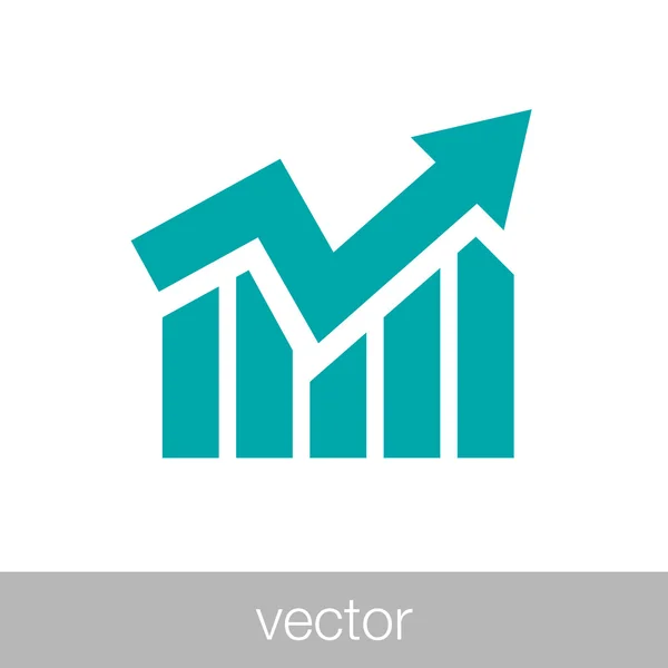 Ícone gráfico crescente. Infográfico. Ícone gráfico. Gráfico crescente simbo —  Vetores de Stock