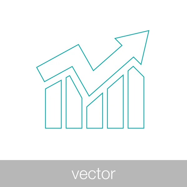 Nő ábra ikon. Infographic. Diagram ikonjára. Növekvő simbo grafikon — Stock Vector