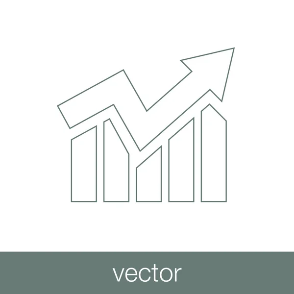 Icono gráfico creciente. Infografía. Icono gráfico. Gráfico de cultivo simbo — Archivo Imágenes Vectoriales