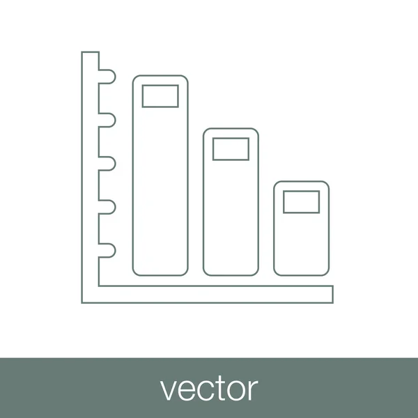 Dalende grafiek icon - dalende grafiek pictogram — Stockvector
