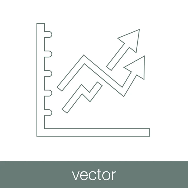 Wachsende Grafik-Ikone. Infografik. Diagrammsymbol. wachsender Graphensimbo — Stockvektor