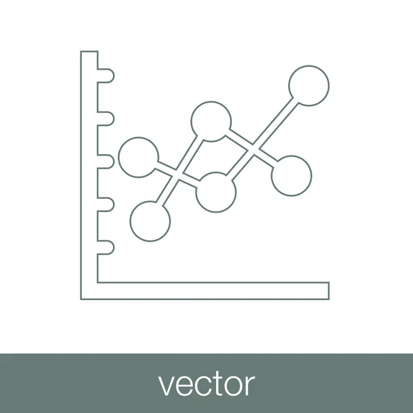Значок маркированной линейной диаграммы - Значок диаграммы - Значок графической диаграммы — стоковый вектор