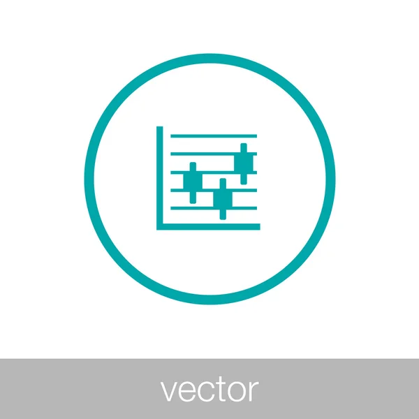 Ícone de gráfico de linha marcada - Ícone de gráfico - Ícone de gráfico de informações — Vetor de Stock