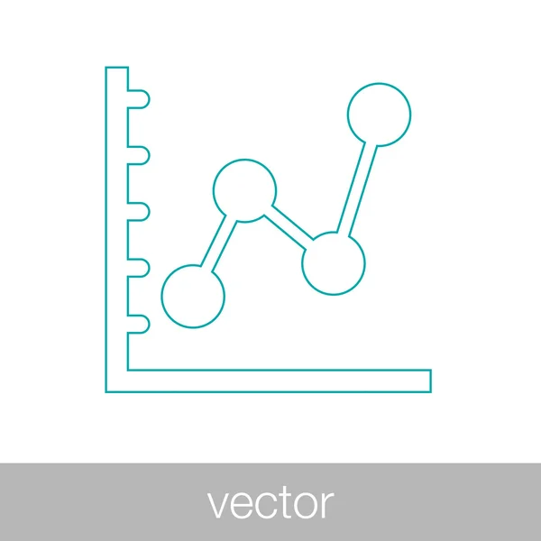 Icona del grafico a linee marcate - Icona del grafico - Info Icona del grafico grafico — Vettoriale Stock