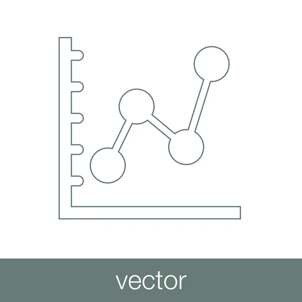 Icona del grafico a linee marcate - Icona del grafico - Info Icona del grafico grafico — Vettoriale Stock