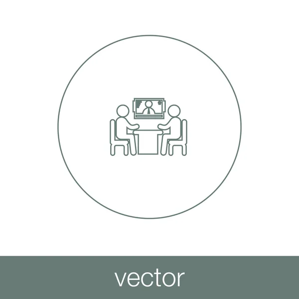 Online interview - video conference - online meeting — Stock Vector