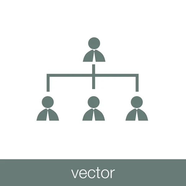 Икона абстрактной бизнес-сети - Управление человеческими ресурсами абстрактного бизнеса — стоковый вектор