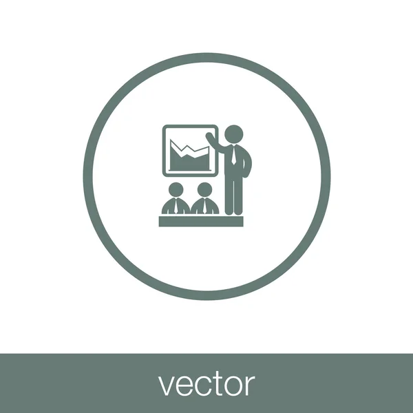 Pengusaha yang hadir selama ikon rapat bisnis - data ana - Stok Vektor