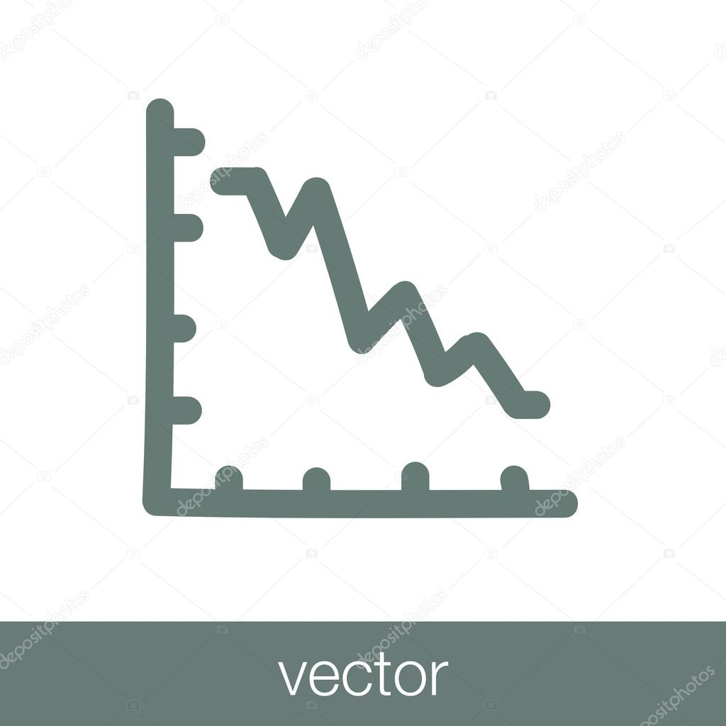 declining graph icon - declining chart icon