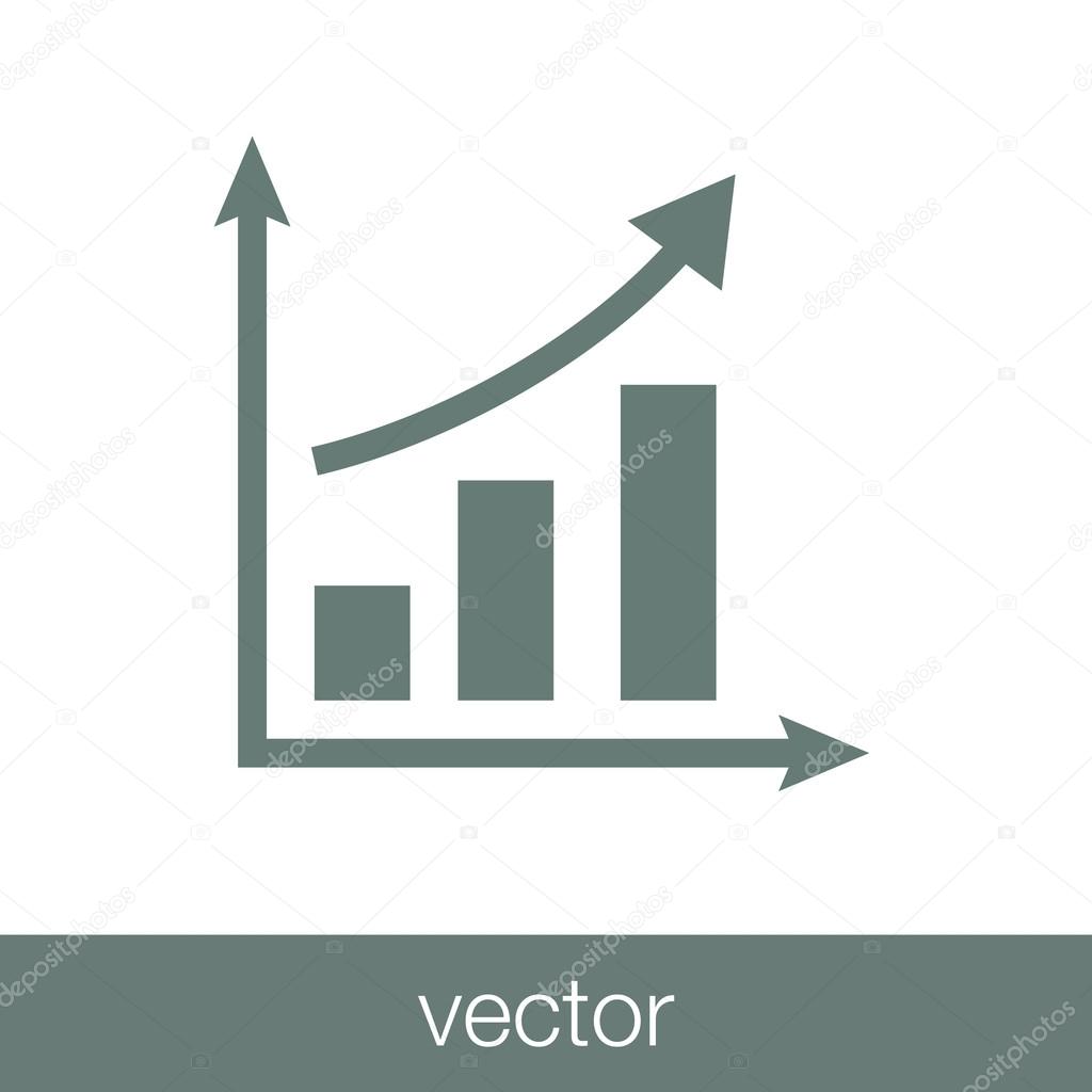 growing graph icon. Infographic. Chart icon. Growing graph simbo