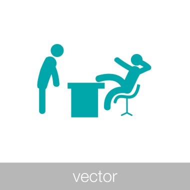 Patron çalışan tartışma simgesi