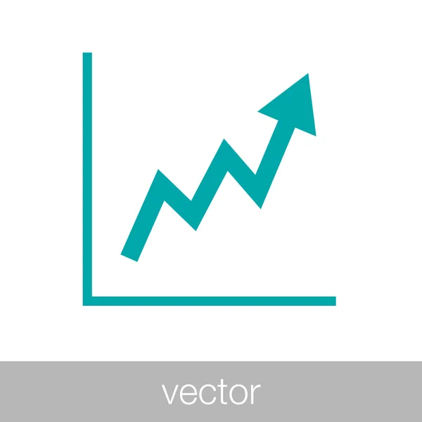 Icono gráfico creciente. Infografía. Icono gráfico. Gráfico de cultivo simbo — Archivo Imágenes Vectoriales