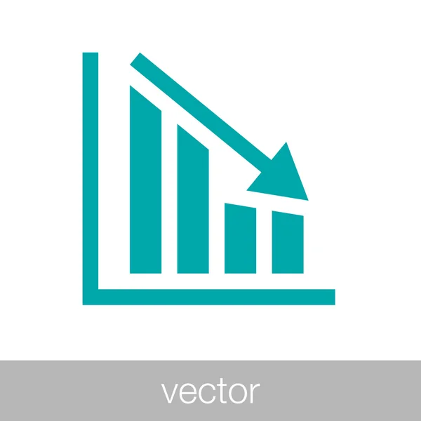 Ícone gráfico em declínio - ícone gráfico em declínio —  Vetores de Stock