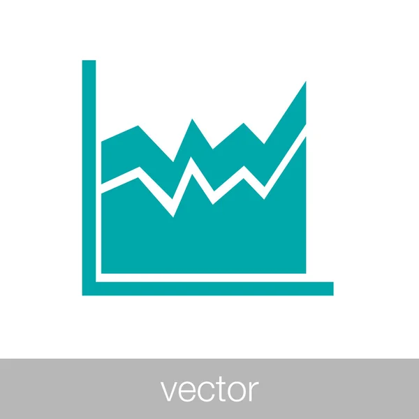 Ícone de histograma - análise de finanças de negócios usando histograma — Vetor de Stock