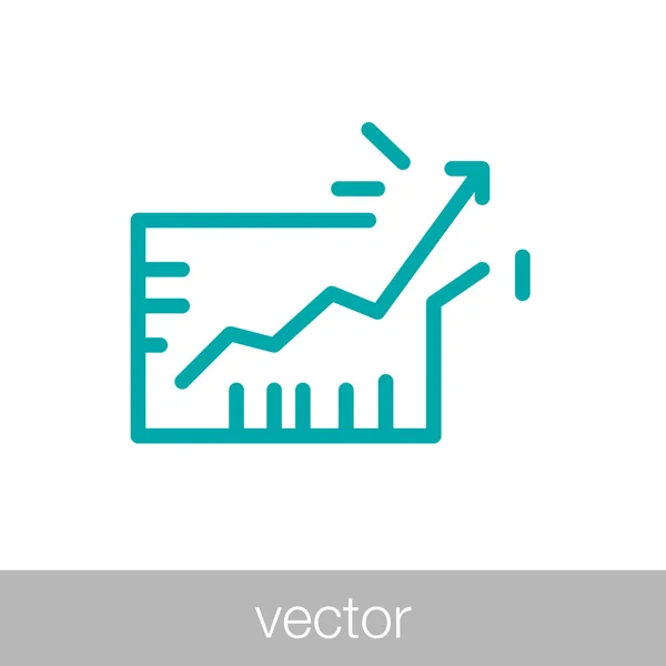 Icono gráfico creciente. Infografía. Icono gráfico. Gráfico de cultivo simbo — Archivo Imágenes Vectoriales