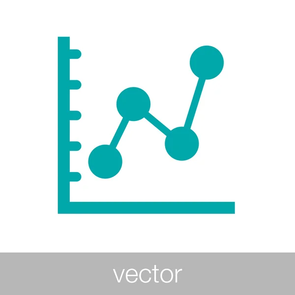 Ícone de gráfico de linha marcada - Ícone de gráfico - Ícone de gráfico de informações — Vetor de Stock