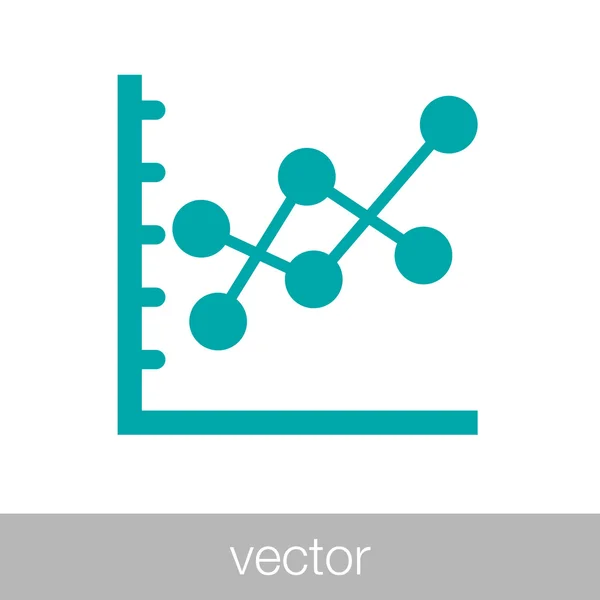 Ícone de gráfico de linha marcada - Ícone de gráfico - Ícone de gráfico de informações — Vetor de Stock