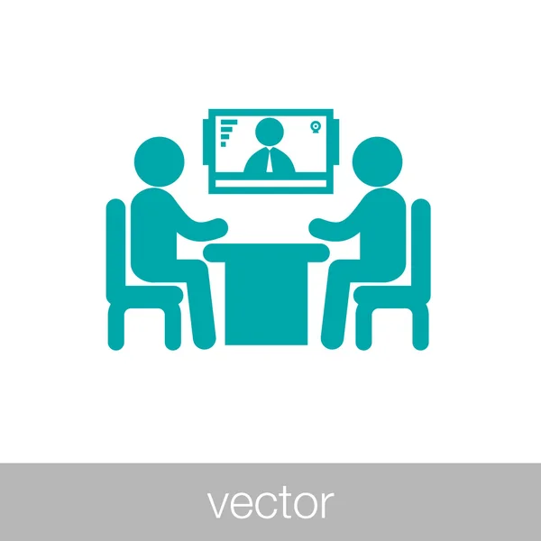 Online interview - video conference - online meeting — Wektor stockowy