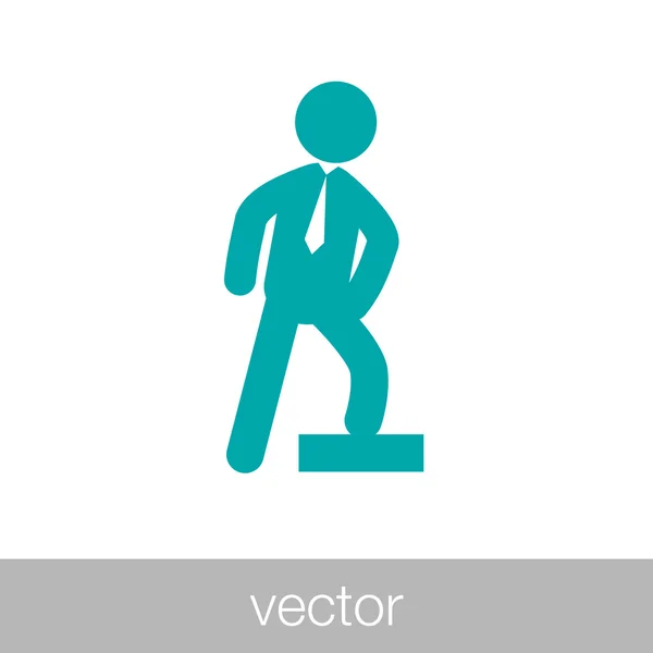 Hombre sube por la escalera de carrera — Vector de stock