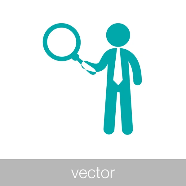 Job search and career choice, businessman with magnifying glass