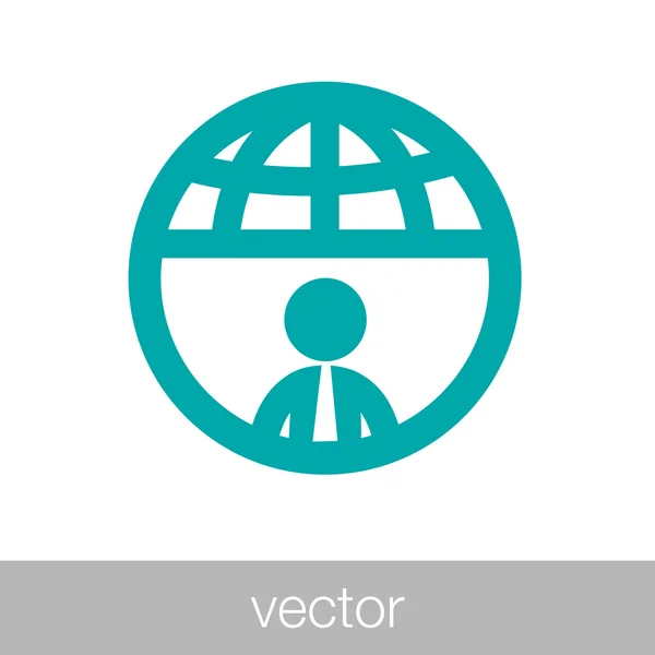 Icono de concepto de estrategia de exposición global empresarial — Vector de stock