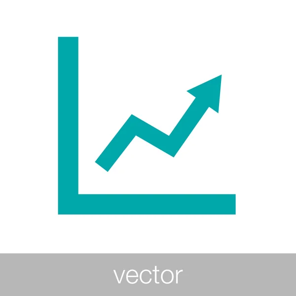 Ícone gráfico crescente. Infográfico. Ícone gráfico. Gráfico crescente simbo — Vetor de Stock