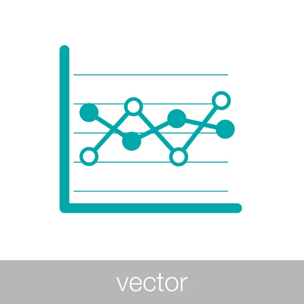 Ícone de gráfico de linha marcada - Ícone de gráfico - Ícone de gráfico de informações  - — Vetor de Stock