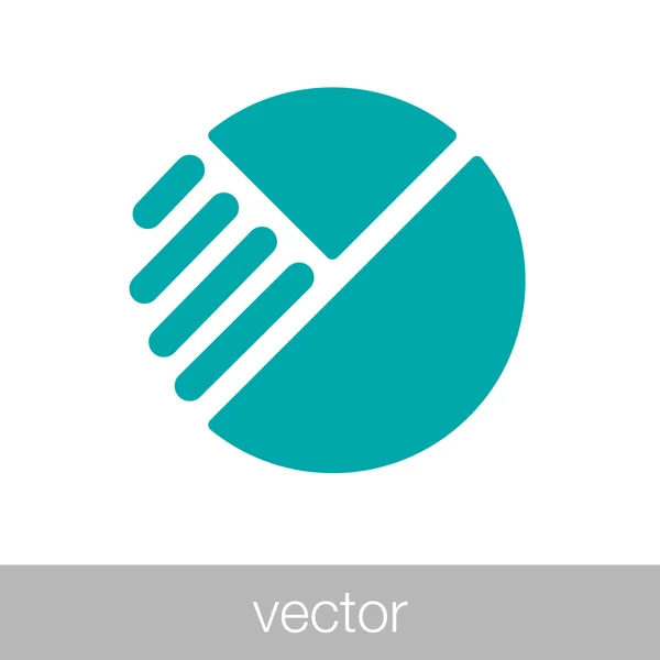 Icona web diagramma circolare - icona web grafico a torta - Dati aziendali a — Vettoriale Stock