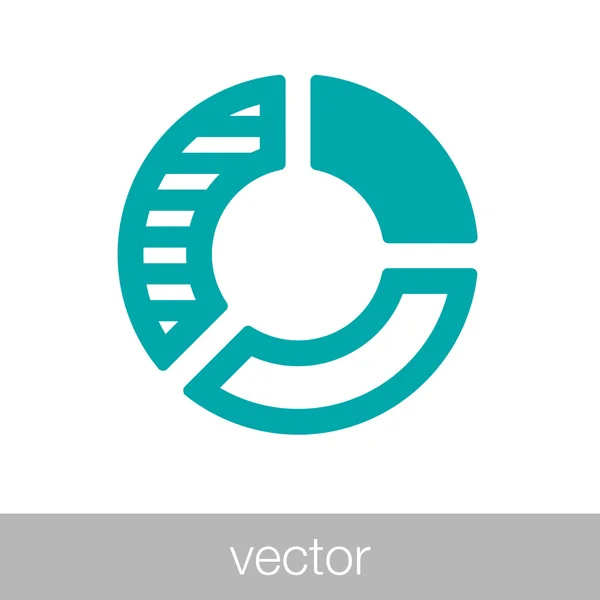 Ícone da web diagrama circular - gráfico de pizza ícone da web - Dados de negócios a — Vetor de Stock