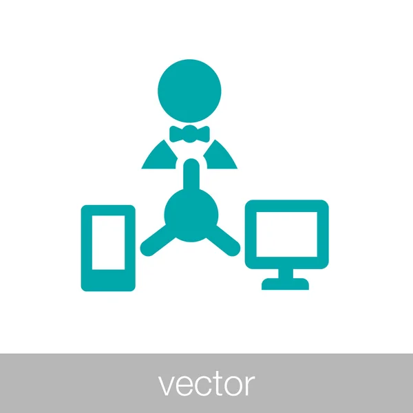 Systeembeheerder icon - pictogram Computer technicus — Stockvector