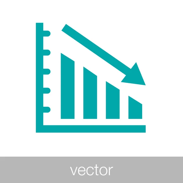 Ícone gráfico em declínio - ícone gráfico em declínio - perdas de negócios ic — Vetor de Stock