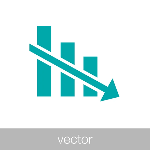 Ícone gráfico em declínio - ícone gráfico em declínio - perdas de negócios ic —  Vetores de Stock