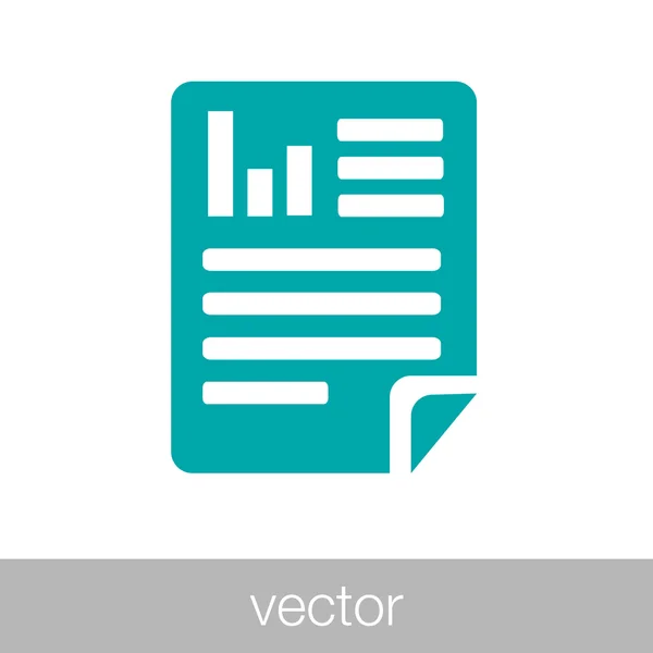 Icono del informe de análisis de datos - Documento con gráfico circular y fila de texto — Vector de stock